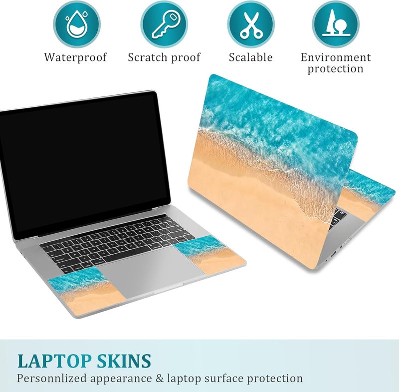 Lauspuck Laptop Notebook Skin Sticker Cover Decal, 12 13 13.3 14 15 15.4 15.6 inch Laptop Vinyl Skin Sticker Cover Art Protector Decal Universal, Beach - Image 3